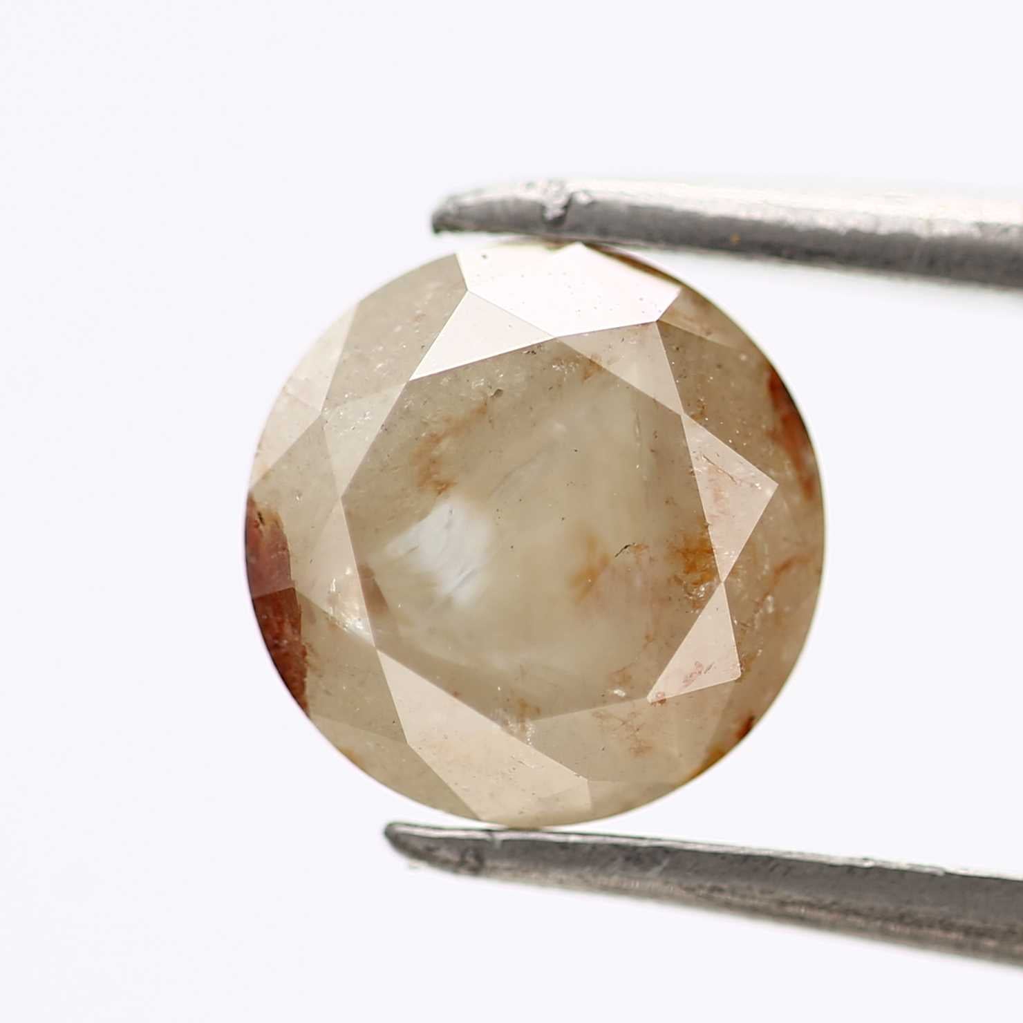 1.47 Carat Fancy Yellow Rustic Round Cut Natural Loose Diamond